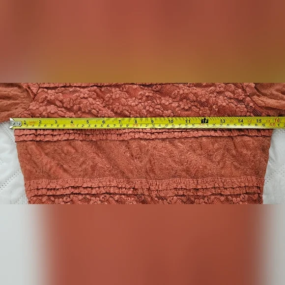 Vintage Rust Burnt Orange Lace Dress Size Medium- Read Below 🌟 - Picture 5 of 9